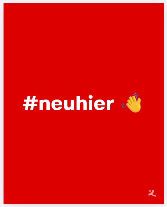 Rotes Bild mit weißem Text 