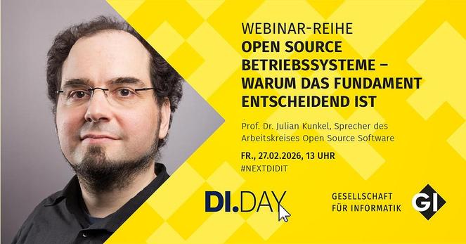 DiD you know? Nächste Woche ist wieder Digital Independence Day. Die GI begleitet den monatlichen Aktionstag mit einer Webinar-Reihe zu den Hintergründen digitaler Unabhängigkeit. In der kommenden Folge geht es in den Maschinenraum: Lohnt sich der Wechsel zu einem Open-Source-Betriebssystem?