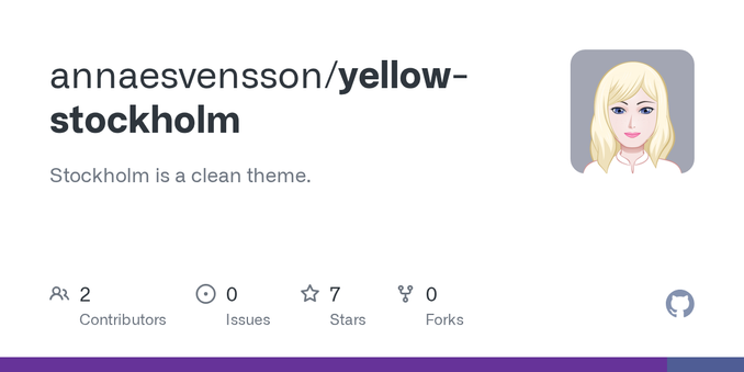 Stockholm is a clean theme. Contribute to annaesvensson/yellow-stockholm development by creating an account on GitHub.